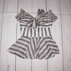 Caroline Constas Striped Off-The-Shoulder Top XS